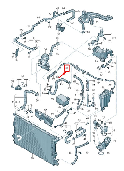 NEW AUDI A4 AVANT B8 REAR ENGINE COOLANT PIPE 059121086AH