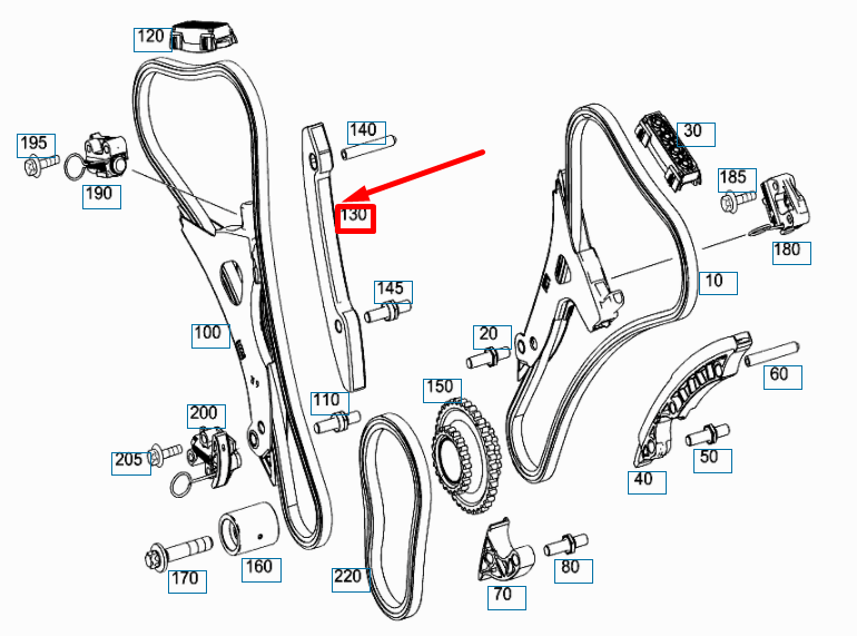 NEW MERCEDES-BENZ ML W166 ENGINE TIMING CHAIN GUIDE RIGHT A2760520100 ORIGINAL