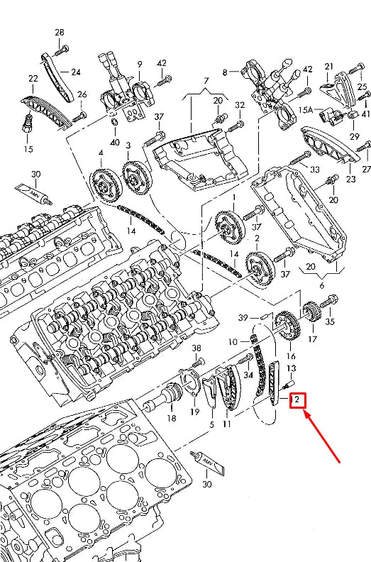 NEW AUDI A8 4H ENGINE TIMING CHAIN GUIDE 07D109469A ORIGINAL