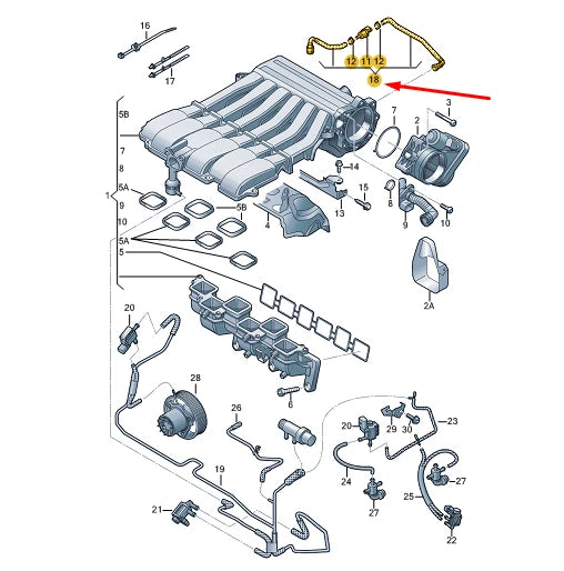 NEW VW TOUAREG 7P MK2 INTAKE SYSTEM CONNECTING HOSE 7P6133352C ORIGINAL