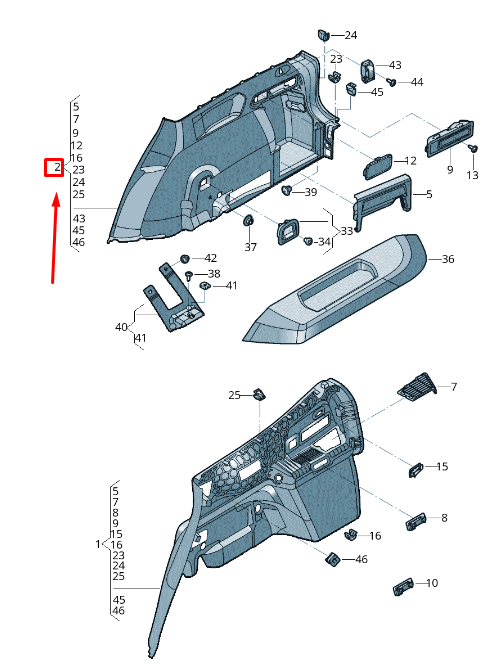 new vw tiguan ad1 rear right luggage compartment trim 5nn867034eahp original