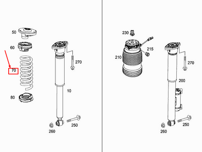 new mercedes-benz glc coupe c253 rear coil spring a2533241204 original