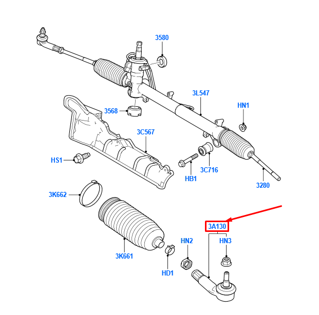 new ford fiesta wt mk6 steering gear right right tie rod end 1202548 original