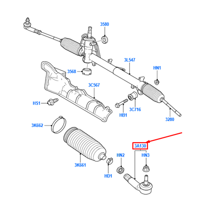 new ford fiesta wt mk6 steering gear right right tie rod end 1202548 original