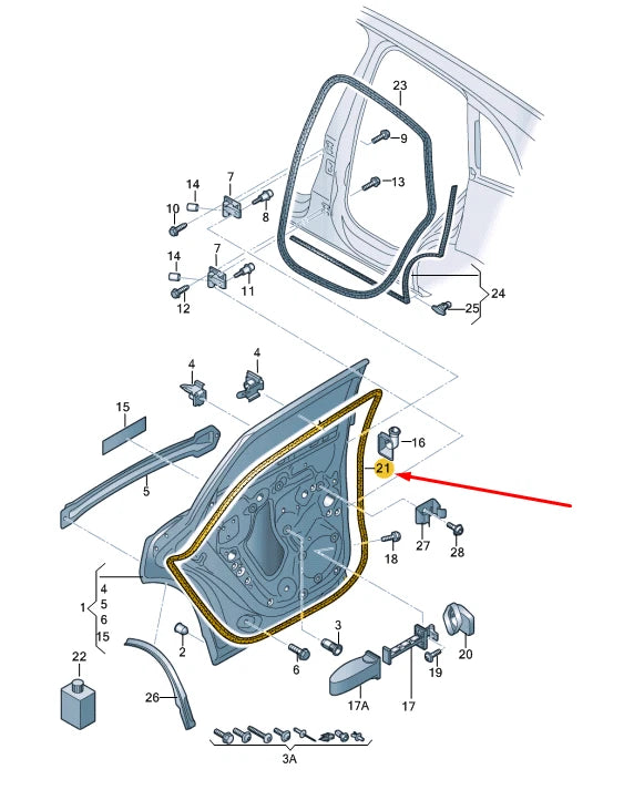 NEW AUDI Q5 8R REAR RIGHT DOOR SEAL RUBBER 8R0839912L