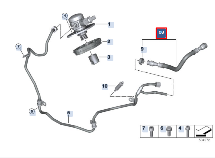 new bmw x6 g06 fuel hose 13538699274 original