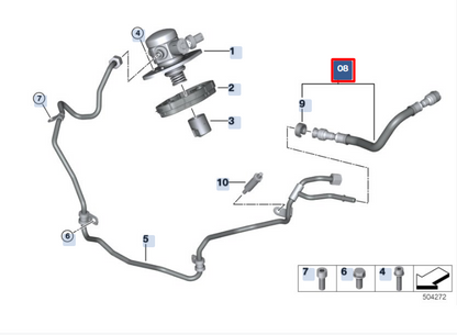 new bmw x6 g06 fuel hose 13538699274 original