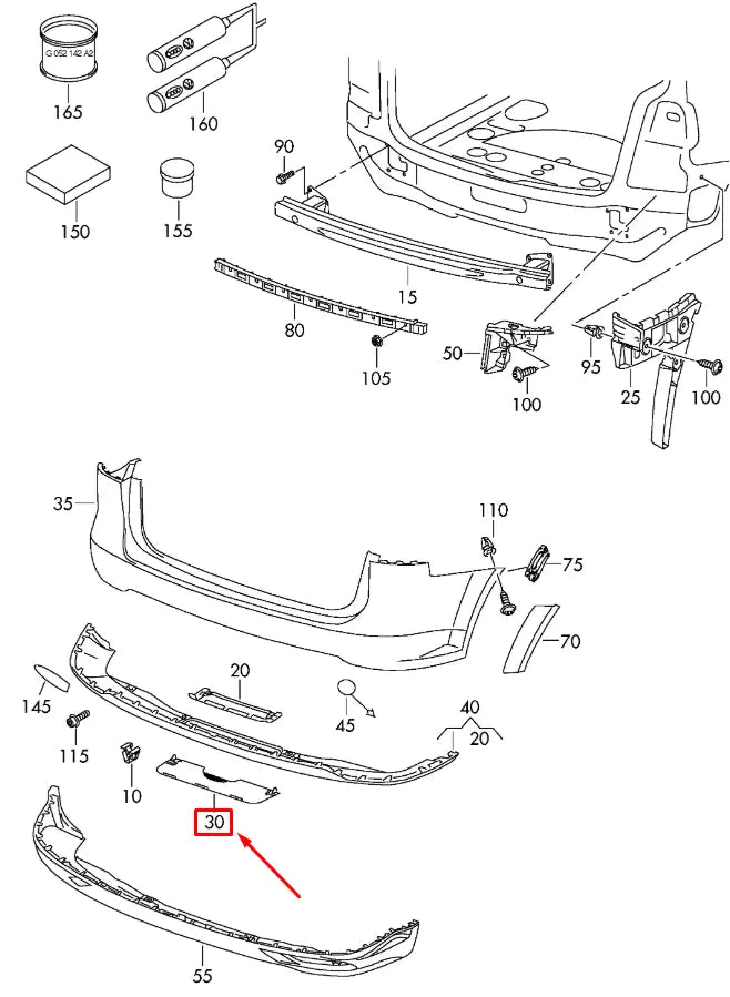 NEW VOLKSWAGEN TOURAN 1T REAR BUMPER TOWBAR COVER 1T0807397CGRU