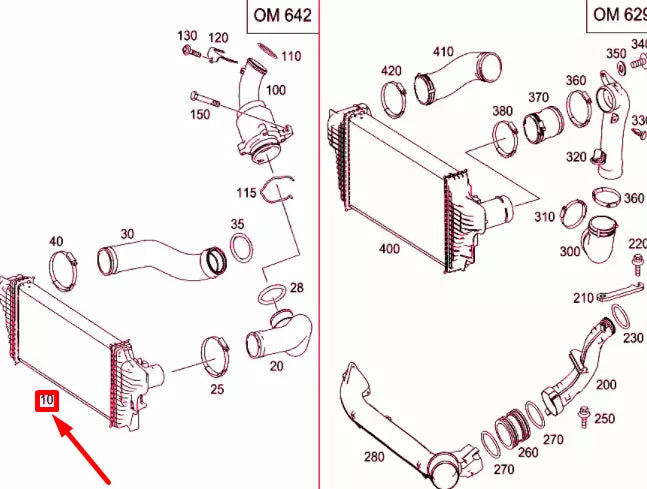 NEW MERCEDES-BENZ ML W164 INTERCOOLER RADIATOR A1645001900 ORIGINAL