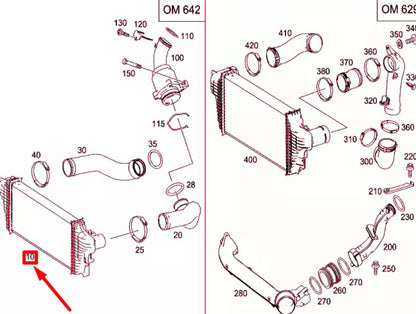 NEW MERCEDES-BENZ ML W164 INTERCOOLER RADIATOR A1645001900 ORIGINAL