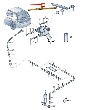 NEW VW ID.3 E11 REAR AERO WIPER BLADE 10A9554279B9 ORIGINAL