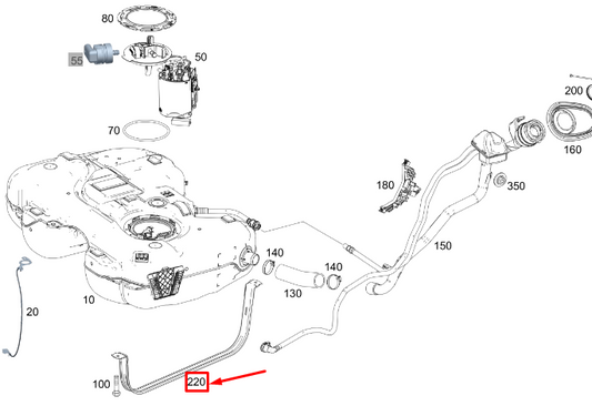 new mercedes-benz glb x247 fuel tank left tensioning strap a2474700803 original