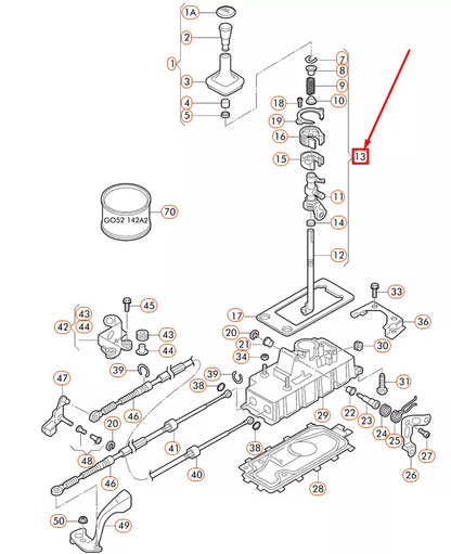 NEW VOLKSWAGEN BEETLE 9C GEARSHIFT LEVER 1J0711112E ORIGINAL