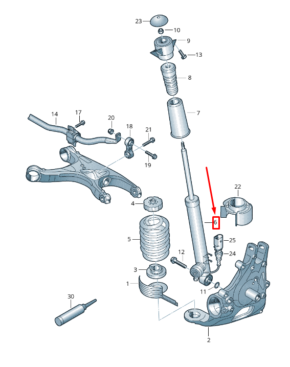 new audi a6 avant c7 rear left gas shock absorber 4g5513035d original