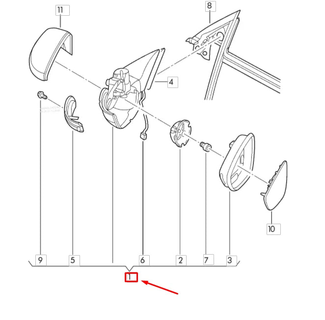 NEW VW BEETLE A5 FRONT RIGHT SIDE DOOR MIRROR HOUSING 5C5857508N9B9 ORIGINAL