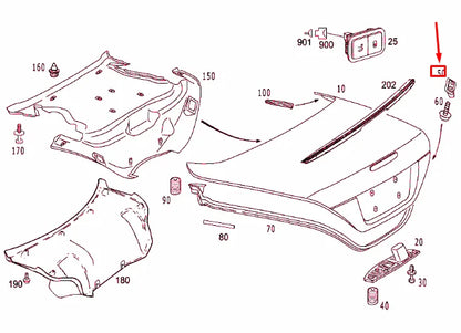 NEW MERCEDES-BENZ SL R230 REAR LID RIGHT END STOP A2307500226 ORIGINAL