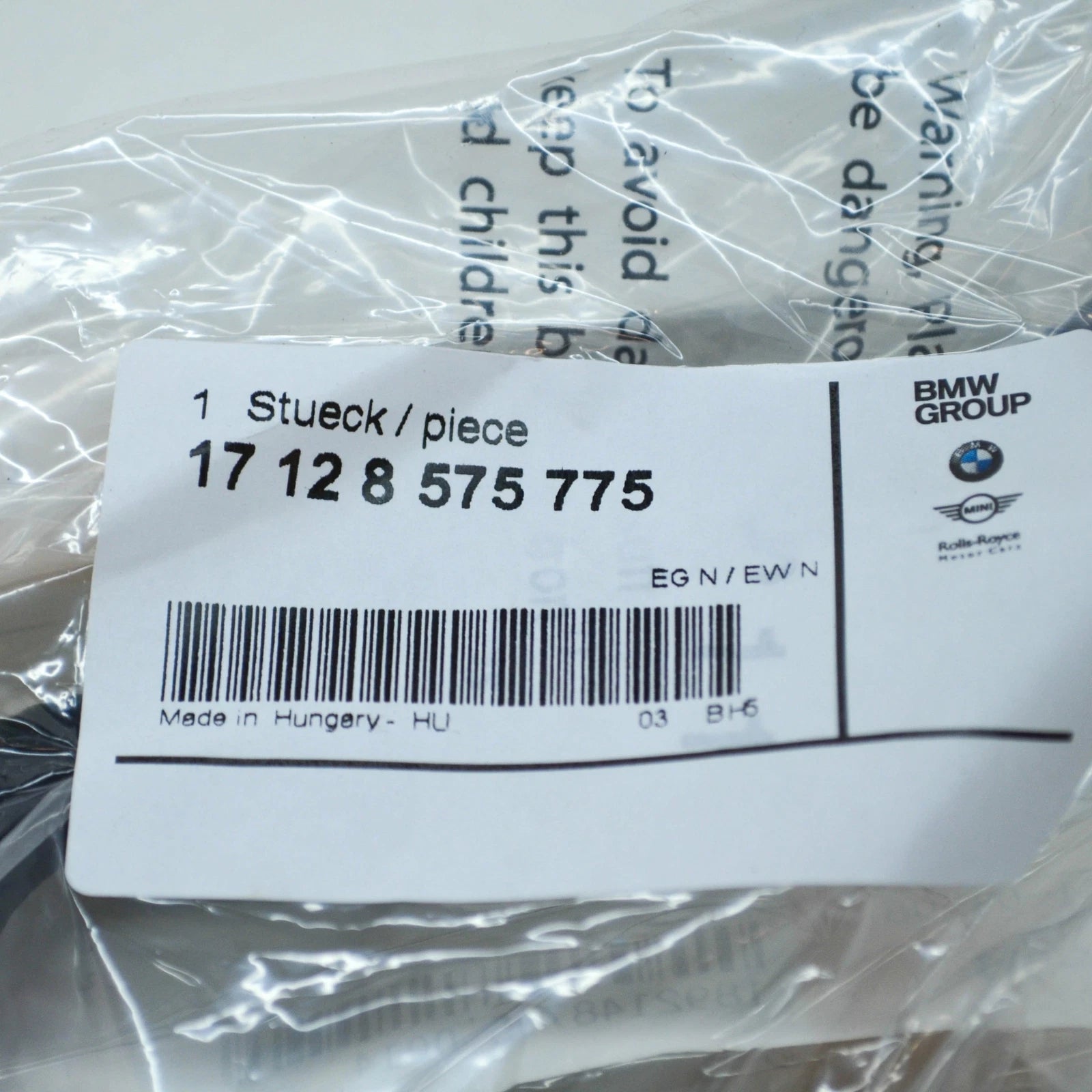 NEW BMW 3 G20 CYLINDER HEAD HOSE PIPE 17128575775 ORIGINAL