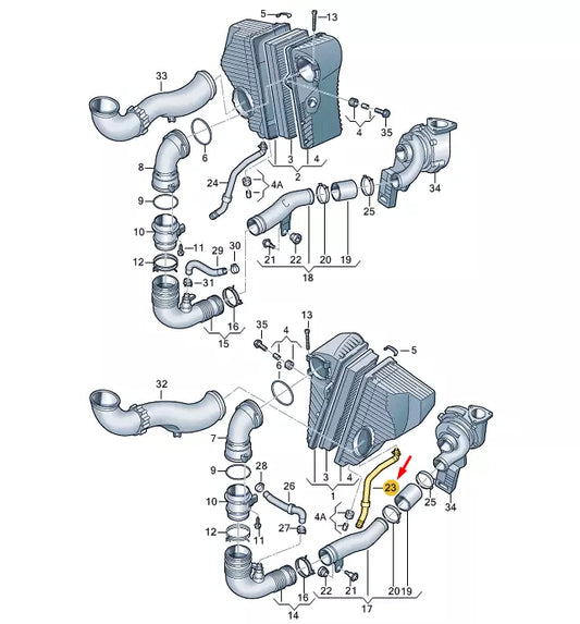 NEW VW TOUAREG 7P MK2 LEFT WATER DRAINAGE HOSE 7P0128653