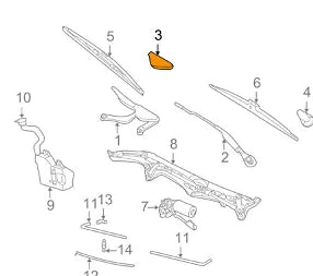 NEW BMW 7 E65 WIPE SYSTEM COVERING CAP 61617008973 ORIGINAL