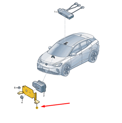 new skoda enyaq iv alarm horn bracket 11a951227 original