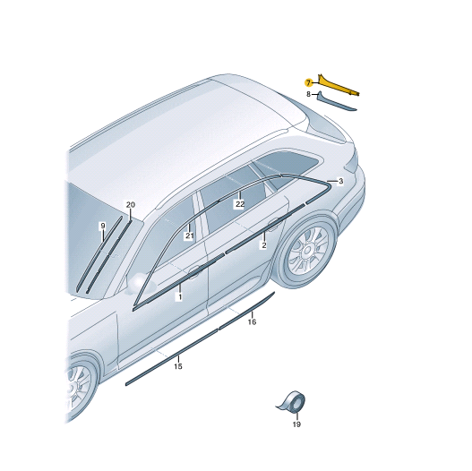 NEW AUDI A4 ALLROAD B9 REAR LEFT BACK GLASS DEFLECTOR 8W9854871B5FQ ORIGINAL
