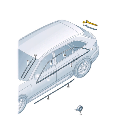 NEW AUDI A4 ALLROAD B9 REAR LEFT BACK GLASS DEFLECTOR 8W9854871B5FQ ORIGINAL