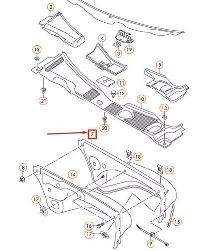 NEW AUDI A4 B8 FRONT PANEL COWL WATER BOX DEFLECTOR 8K0819523G ORIGINAL