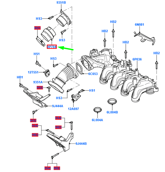new ford focus mk2 inlet manifold hose connector 3m5q-9p784-bc 1496233 original