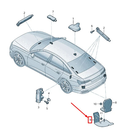 NEW AUDI A6 4A C8 RIGHT MOBILE PHONE ANTENNA BRACKET 4K5035526