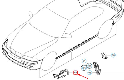 NEW BMW 3 COUPE E46 FRONT RIGHT M BRAKE AIR DUCT 51717896408 ORIGINAL