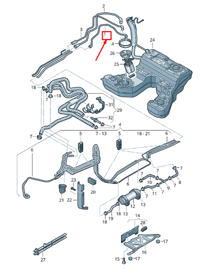 new audi a8 4h fuel feed line 4h0201220f original