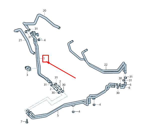 new audi a8 4h rear right engine coolant pipe 4h0121071c original