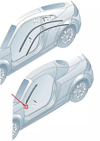 NEW AUDI TT FV LEFT WINDSHIELD MOLDING 8S7853703 1P9 8S78537031P9