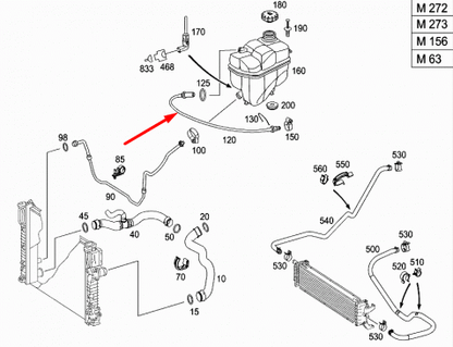 NEW MB E-CLASS W211 ENGINE COOLANT EXPANSION TANK HOSE A2115010625 ORIGINAL