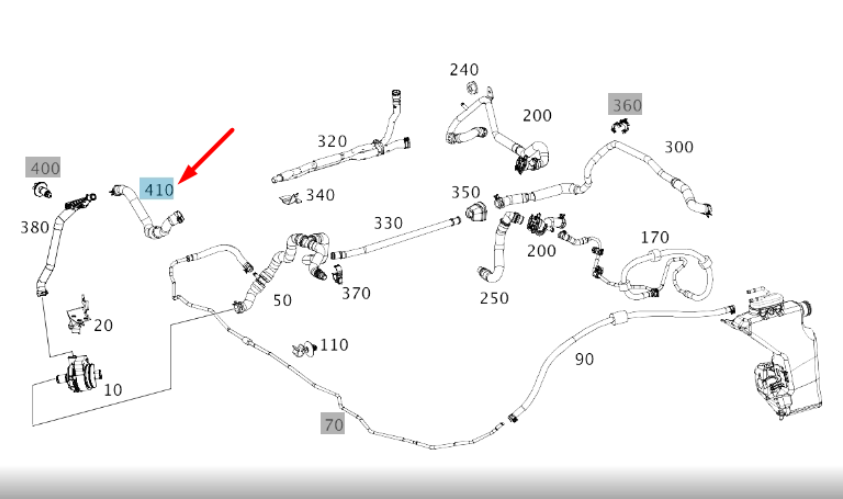 NEW MERCEDES-BENZ E W213 ENGINE WATER COOLING HOSE A2388305300 ORIGINAL