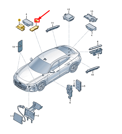 new audi e-tron gt upper front gnss antenna 9j1035500a original