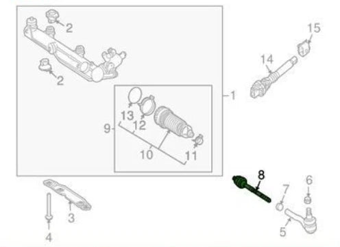 NEW MERCEDES-BENZ E-CLASS W211 INNER TRACK ROD END A2303380015 ORIGINAL