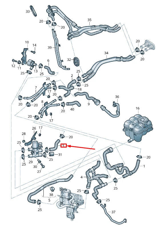 NEW AUDI Q7 4M ENGINE COOLANT HOSE 4M0265374AA