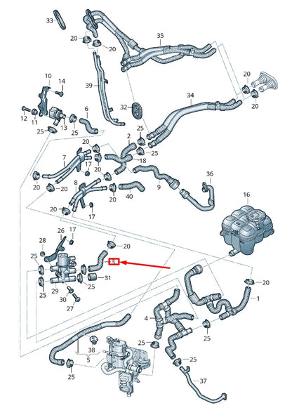 NEW AUDI Q7 4M ENGINE COOLANT HOSE 4M0265374AA