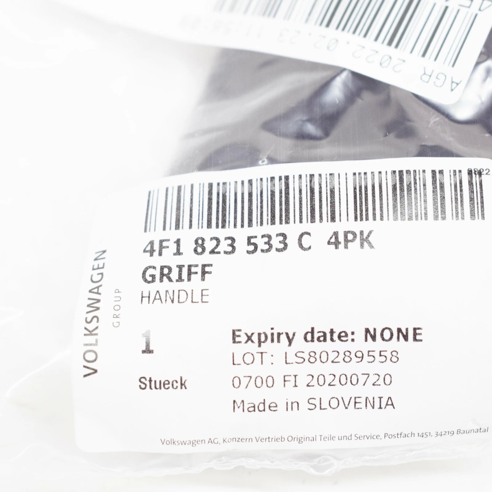 NEW AUDI A6 AVANT C6 FRONT HOOD RELEASE LEVER LHD 4F1823533C4PK ORIGINAL