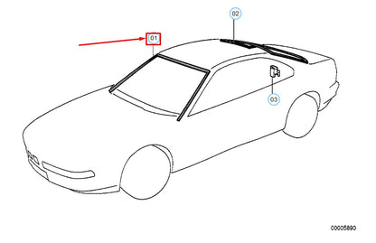 NEW BMW 8 E31 WINDSCREEN WEATHERSTRIP 51318108043 8108043 ORIGINAL