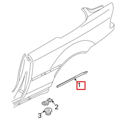NEW BMW M3 CONVERTIBLE E46 REAR RIGHT FENDER MOLDING TRIM 51137893680 ORIGINAL