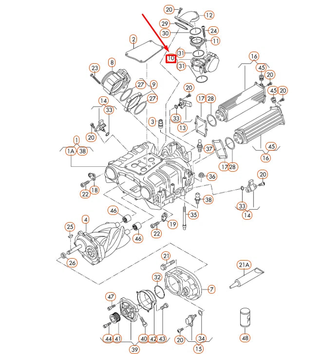NEW AUDI A4 B8 COMPRESSOR CONTROL FLAP 057128063G ORIGINAL