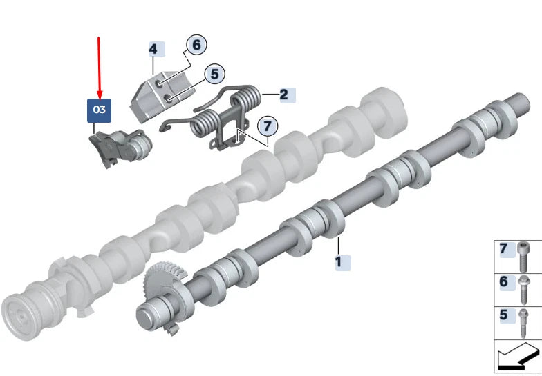 NEW BMW X5 F15 ENGINE ROCKER ARM 11377539969 7539969 ORIGINAL