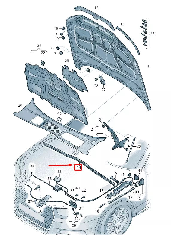 NEW AUDI A5 F5 ENGINE WATER BOX SEAL 8W0823723A