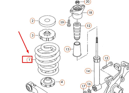NEW AUDI A4 B7 REAR COIL SPRING 8E0511115CS ORIGINAL