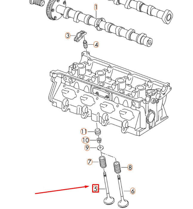NEW VOLKSWAGEN BEETLE A5 INTAKE VALVE 06K109601 ORIGINAL