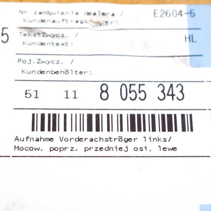 NEW BMW 2 COUPE F22 M2 FRONT AXLE SUPPORT LEFT SIDE 8055343 2016 ORIGINAL