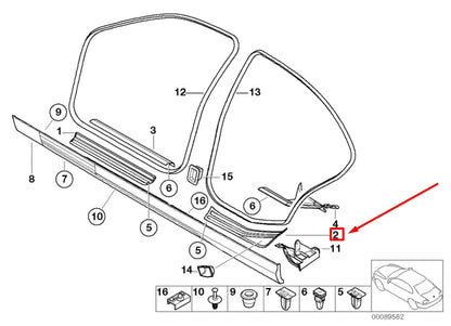 NEW BMW 3 E46 REAR LEFT DOOR SILL COVER 8233473 51478233473 ORIGINAL