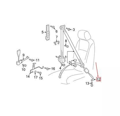 NEW VOLKSWAGEN GOLG MK7 FRONT LEFT SEAT BUCKLE 5GM857755DYLZ ORIGINAL